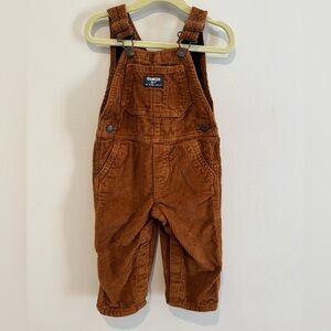 OshKosh B'gosh Brown Corduroy Overalls Size 12 Mos